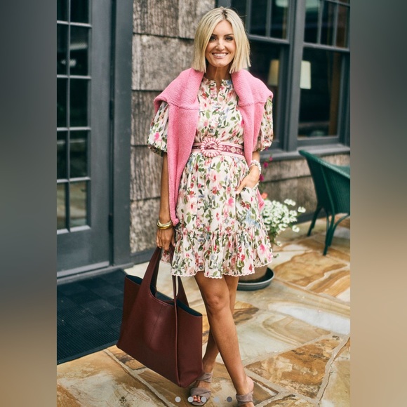 FARM Rio Floral Dress with Pink and Green Accents - Picture 3 of 3